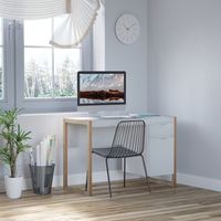 mesa de escritorio de melamina de madera homcom 1125x50x755 cm