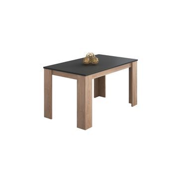 Mesa De Comedor Fija Y Robusta 140x80 Cm Berta Roble - Grafito 140 X 75 X 80 Cm