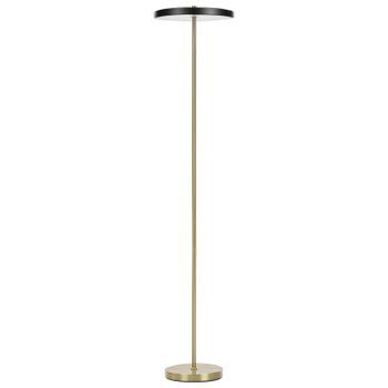 Lámpara De Pie Led Moderna Base De Metal Con Regulador De Intensidad Oficina Negro Evenlode