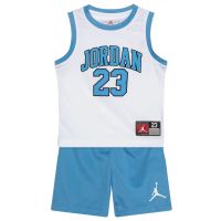 conjunto camiseta y pantalon corto jdn jordan 23 jersey set para nino blanco