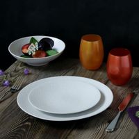 plato de ensalada  pasta x6 gres blanco