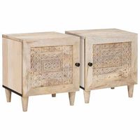 mesita de noche - mueble para dormitorio - madera de ingenieria - blanco 80x50x40cm