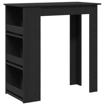 Mesa Bar Con Estante Almacenaje Roble Negro 102x50x103,5 Cm Vidaxl