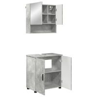 juego de muebles de bano 2 uds gris concreto 61 x 35 x 64 cm vidaxl