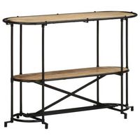 mesa consola madera maciza de mango rugosa 110x42x76 cm