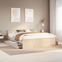 cama de matrimonio  cama de adulto  cama sin colchon con cabecero madera maciza de pino 200x200 cm cfw325418