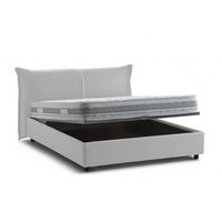 talamo italia cama doble con contenedor simona made in italy cabecero y funda de tela apertura frontal apta para colchon 160x200 cm blanco