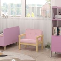 sillon infantil con tejido suave de pana rosa aiyaplay