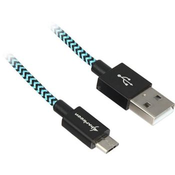 Cable USB 2.0 Sharkoon USB tipo A a Micro USB 2 metros negro/celeste