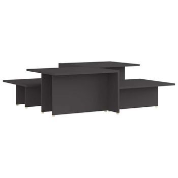 2 Uds Mesas De Centro - Mesas De Café Madera Contrachapada Gris 111,5x50x33cm