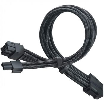 SilverStone PP07E-PCIB Cable Extensor de Alimentación Flexible 8 Pin a PCI-E 6+2 Pin 30cm Negro