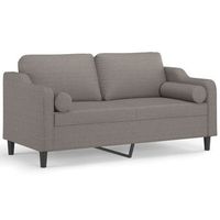sofa de 2 plazas con cojines tela gris taupe 140 cm vidaxl