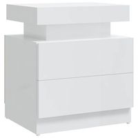 mesita de noche  mesa auxiliar  mesilla madera de ingenieria blanco brillo 45x35x52 cm