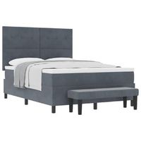 cama tipo box spring gris oscuro 190 x 140 cm terciopelo vidaxl