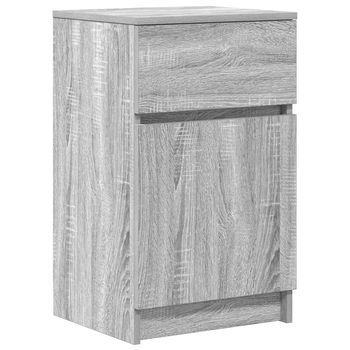 Mesilla De Noche | Mesita De Noche Gris Sonoma 39x35x65 Cm Madera De Ingeniería