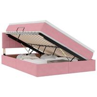 cama de almacenamiento led con colchon rosa 140 x 190 cm vidaxl