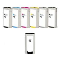 compatible multipack hp designjet t1100ps 24-in printer ink cartridges 7 pack -c9374a