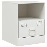 mesita de noche  mesa auxiliar  mesilla acero blanco 345x39x44 cm