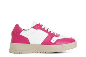 zapatillas deportivas de piel para mujer white/fuchsia