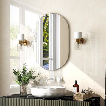 Espejo De Pared Led Ovalado Retroiluminado Y Ajustable En Intensidad, Costway 80 X 50 X 3 Cm