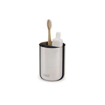 Portacepillos Joseph Joseph Easystore Luxe De Acero Inoxidable, Elegante Y Fácil De Limpiar, Diseño Moderno Y Duradero Para Organizar Cepillos De Dientes.