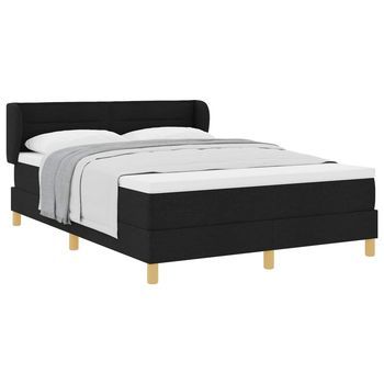Cama Tipo Box Spring Con Colchón Negro 140 X 200 Cm Tela Vidaxl