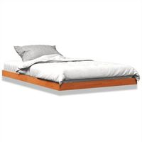 cama doble  cama para adultos  estructura de cama madera maciza pino marron cera 120x190 cm