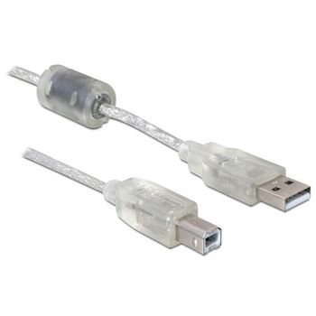 Cable USB 2.0 A-B DeLOCK 0,5 m Gris