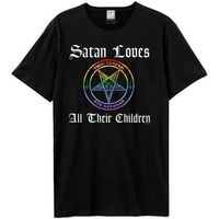 amplified clothing camiseta satan love all their children para mujer