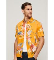 superdry para hombre m4010353a camisa hawaiana amarillo s casual modal manga corta