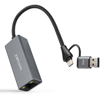 Nanocable Conversor USB-C+USB-A/M 3.0 RJ45 15cm