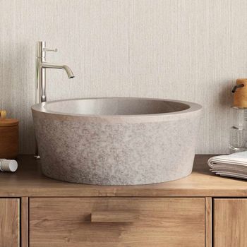 Lavabo De Baño Moderno | Lavabo Gris Mármol Ø40x15 Cm