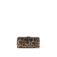 cartera grande con cremallera estampado leopardo y lettering leopard