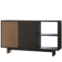 aparador de madera ravello - 140 x 35 x 80 cm - gris antracita