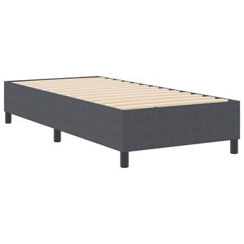 Cama Tipo Box Spring Gris Oscuro 80 X 200 Cm Telas De Pana