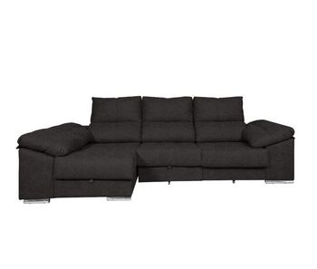 Sofa cama chaise longue yago 275cm. reclinable, con arcon +2 pufs