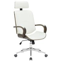 silla de oficina dayton simil cuero blancogris 70x70x118 cm clp