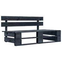 sofa central de palets de jardin  sofa de exterior madera pino impregnada negro