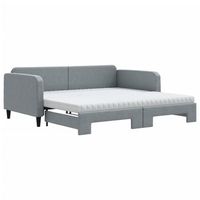 sofa cama nido con colchon tela gris claro 100x200 cm vidaxl