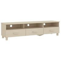 mueble tv  mueble de salon  armario tv hamar madera de pino maciza marron miel 158x40x40 cm