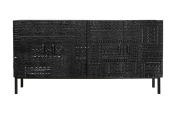 Aparador madera de mango y patas metal en nogal oscuro