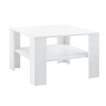 Mesa De Centro Aachen Con Estante Inferior Aglomerado 60 X 60 X 40 Cm - Blanco [en.casa]