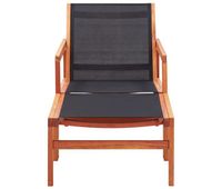 silla de jardin con reposapies madera de eucalipto y textilene