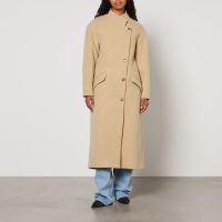 marant etoile lewina wool-blend longline coat - uk 8