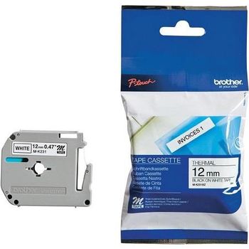 Brother M-K221BZ Original Label Tape (9mm x 8m) Black on White