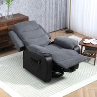 sillon relax reclinable de tejido de pana homcom 96x96x108 cm gris