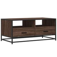 mesa de centromesa auxiliarmesita de centro madera ingenieria metal roble marron 100x50x45cm