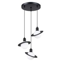 lampara colgante rena negro 3 luces
