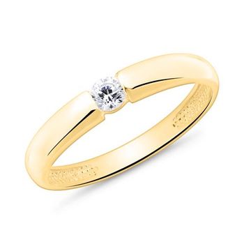 Anillo de compromiso de oro de 9 quilates con piedra circonita