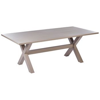 Mesa De Comedor De Jardín Moderna De Aluminio Tablero De Láminas Para Todo Clima Beige Cascais